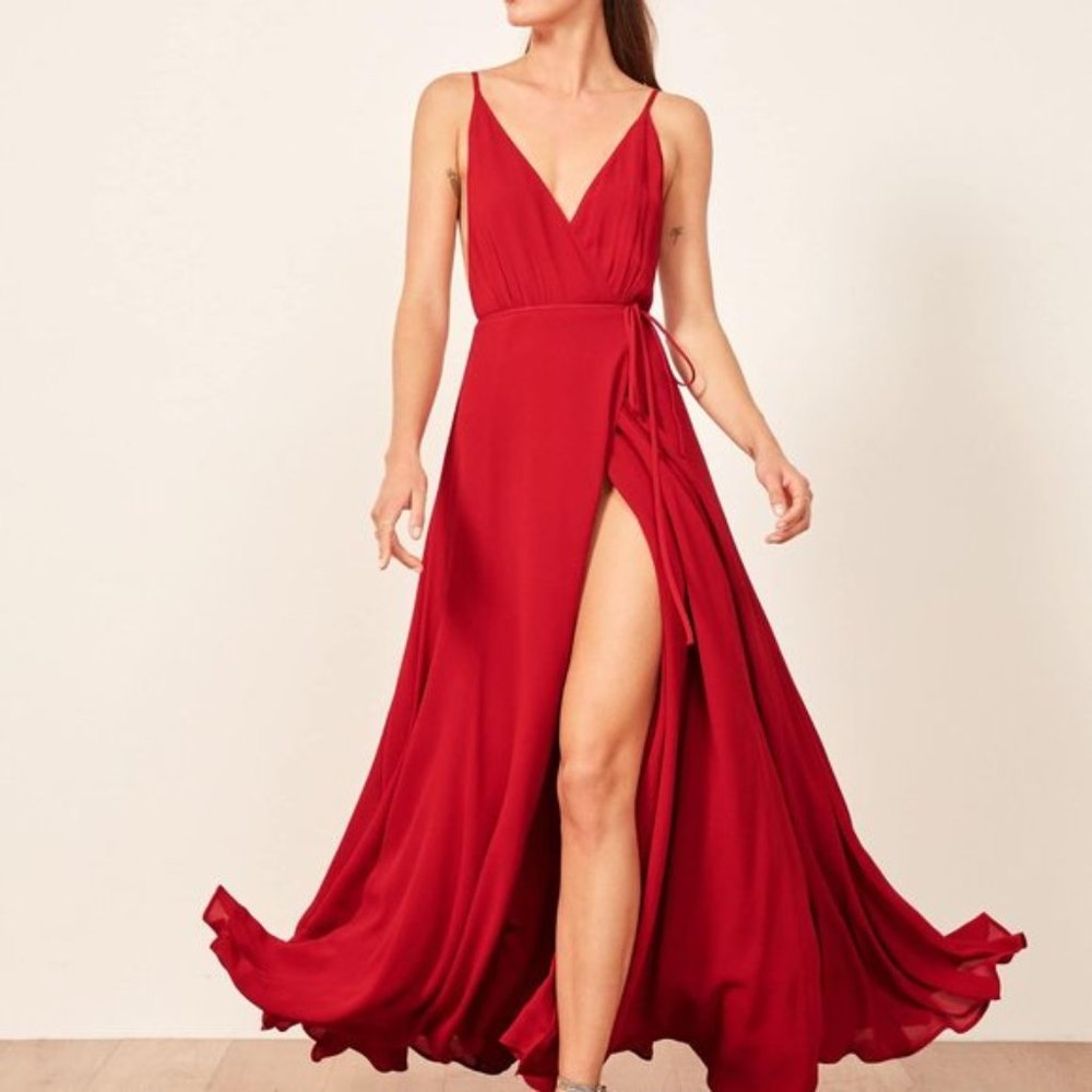 Reformation Callalily Maxi Dress - Lipstick size 6